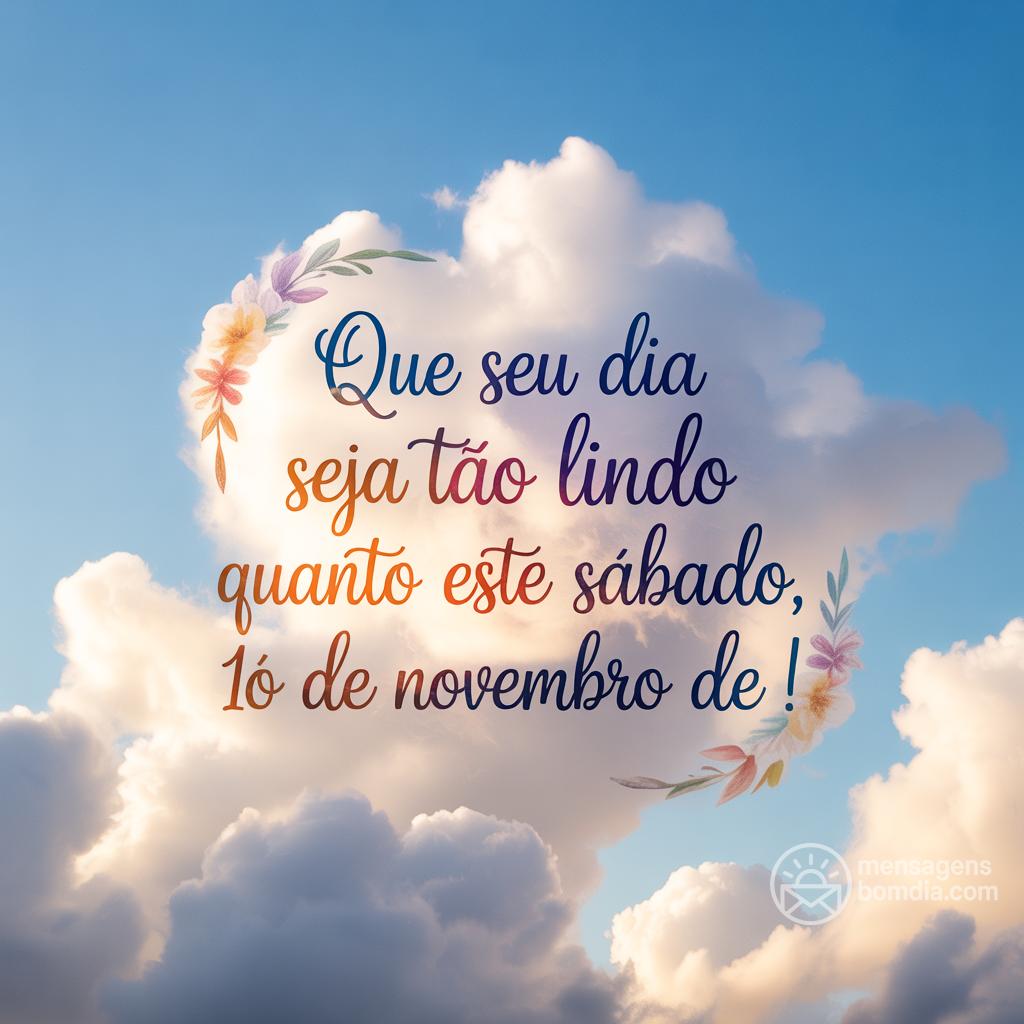 Que seu dia seja tão lindo quanto este sábado, 1º de novembro de !