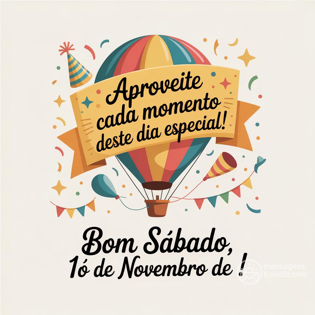 Aproveite cada momento deste dia especial! Bom sábado, 1º de novembro de !