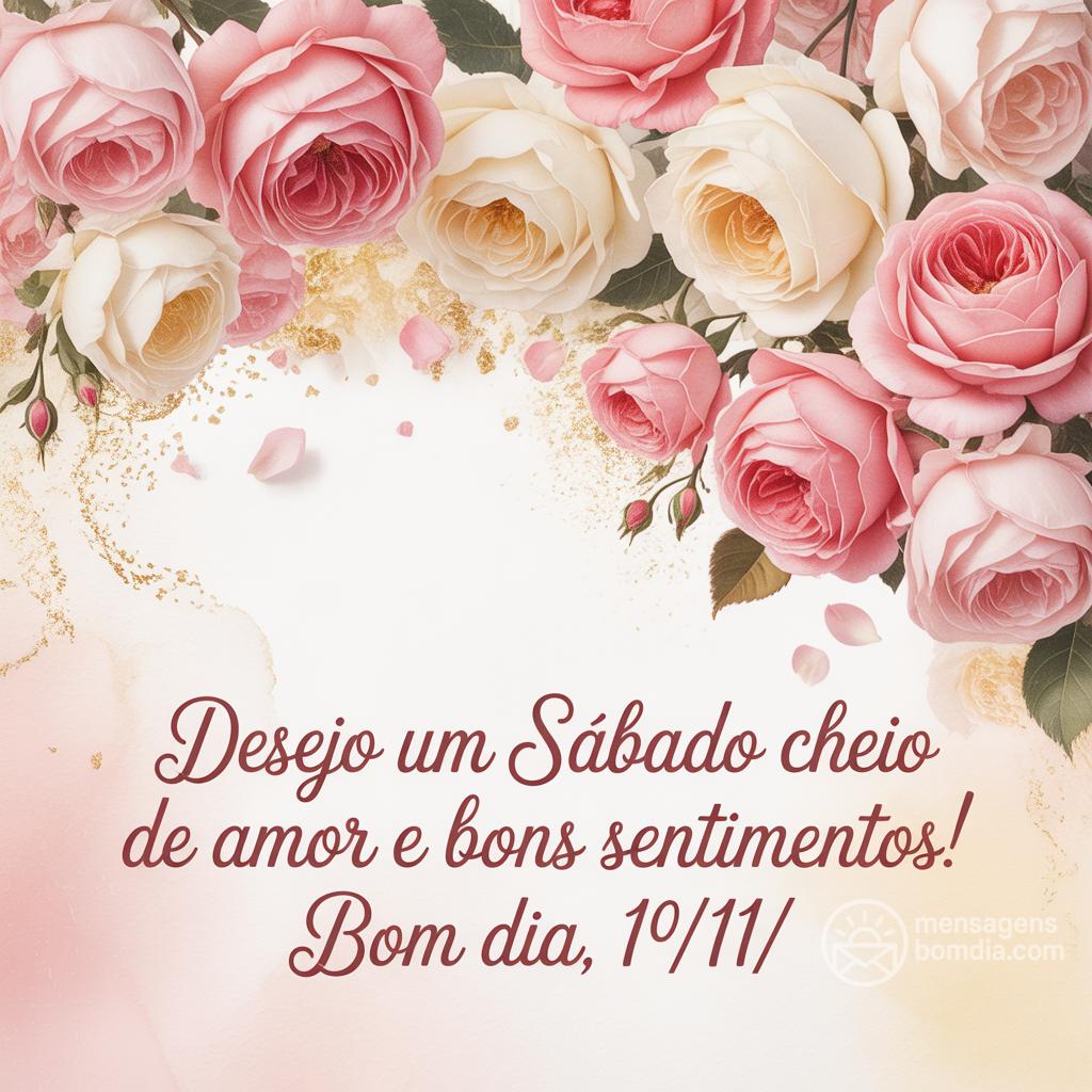 Desejo um sábado cheio de amor e bons sentimentos! Bom dia, 1º/11/!