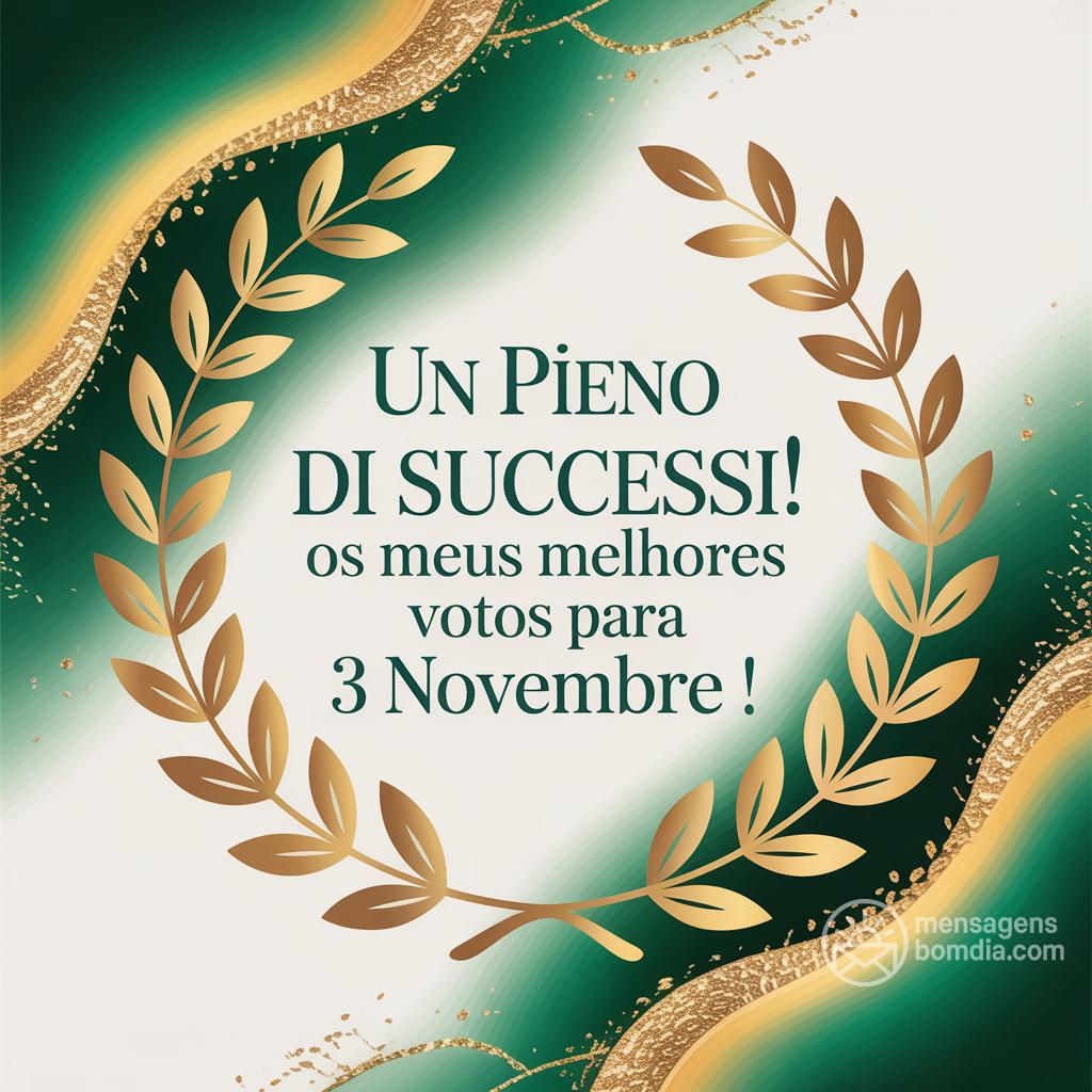 Un  pieno di successi! Os meus melhores votos para 3 novembre !