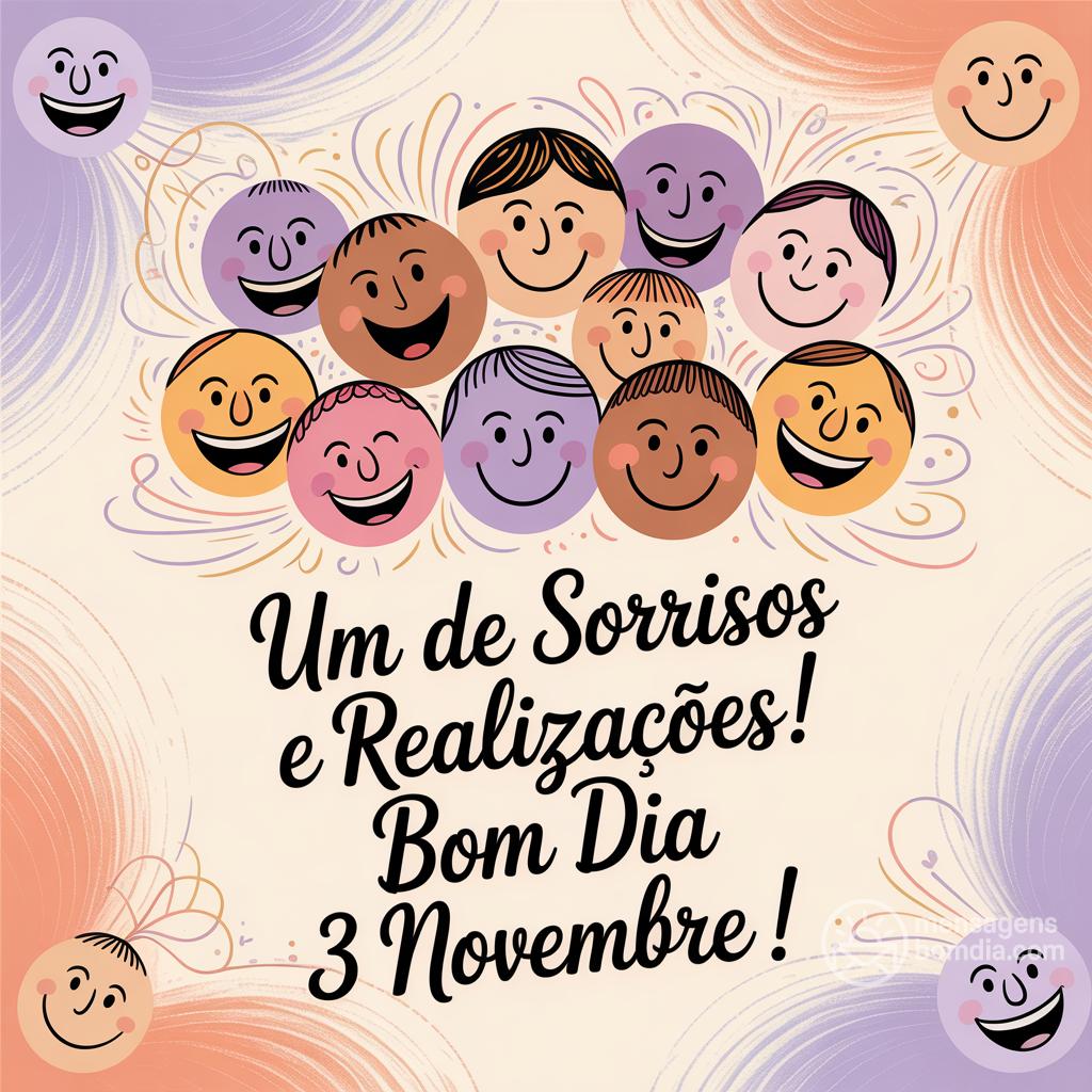 Um  de sorrisos e realizações! Bom dia 3 novembre !