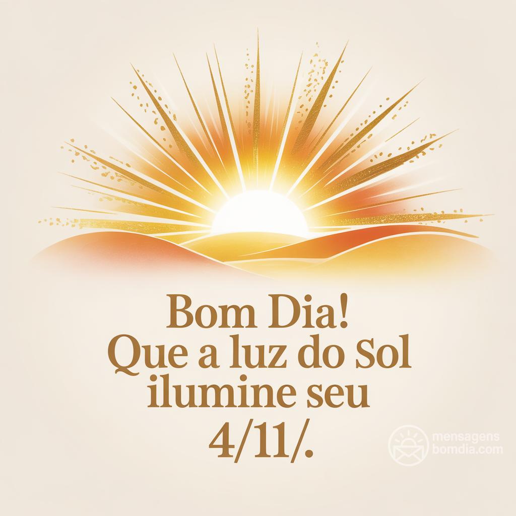 Bom dia! Que a luz do sol ilumine seu  4/11/.