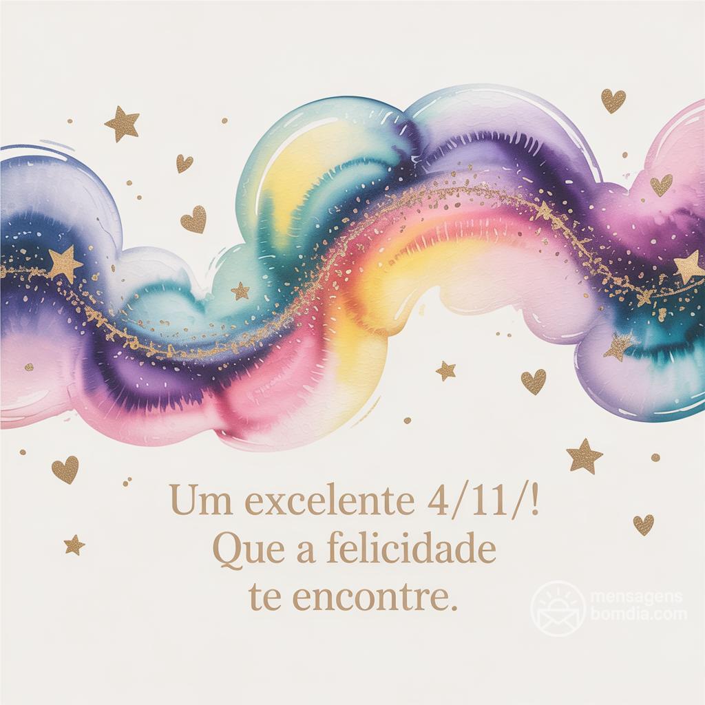 Um excelente  4/11/! Que a felicidade te encontre.