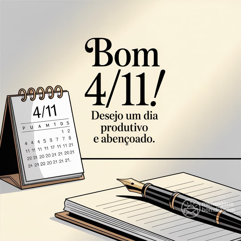 Bom  4/11/! Desejo um dia produtivo e abençoado.