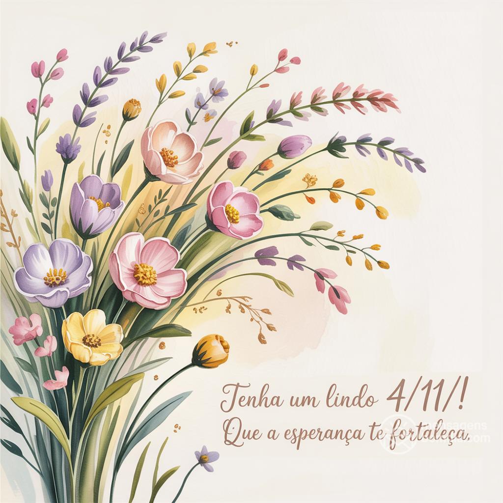 Tenha um lindo  4/11/! Que a esperança te fortaleça.