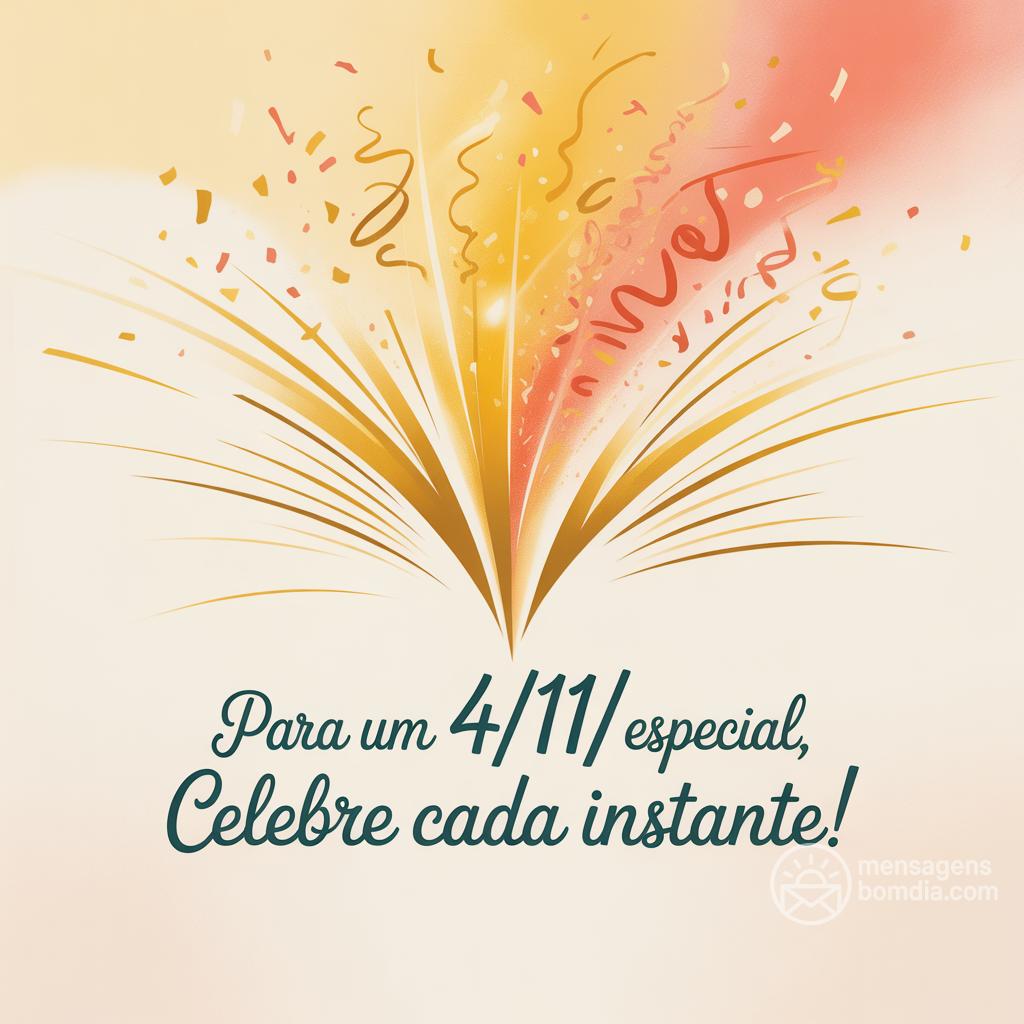 Para um  4/11/ especial, celebre cada instante!