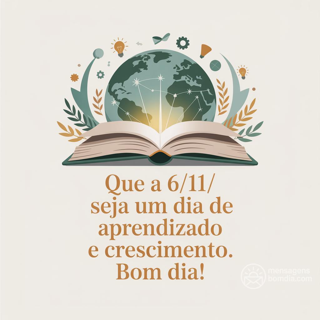 Que a  6/11/ seja um dia de aprendizado e crescimento. Bom dia!