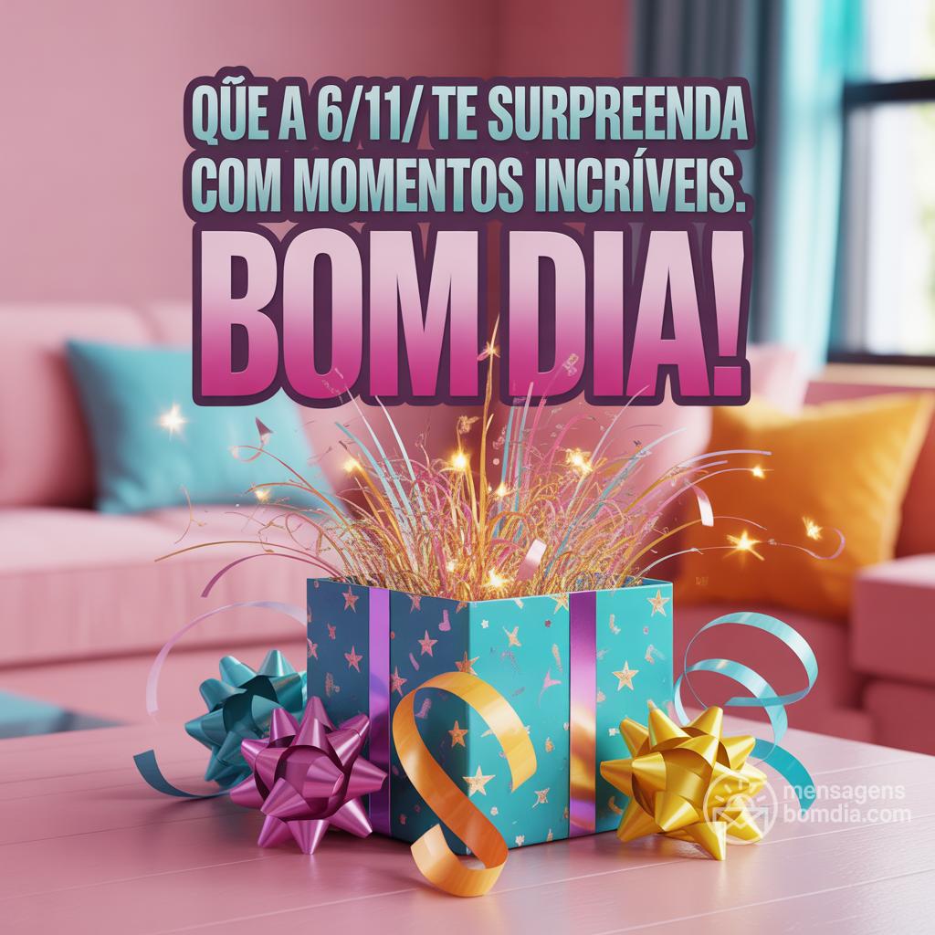 Que a  6/11/ te surpreenda com momentos incríveis. Bom dia!