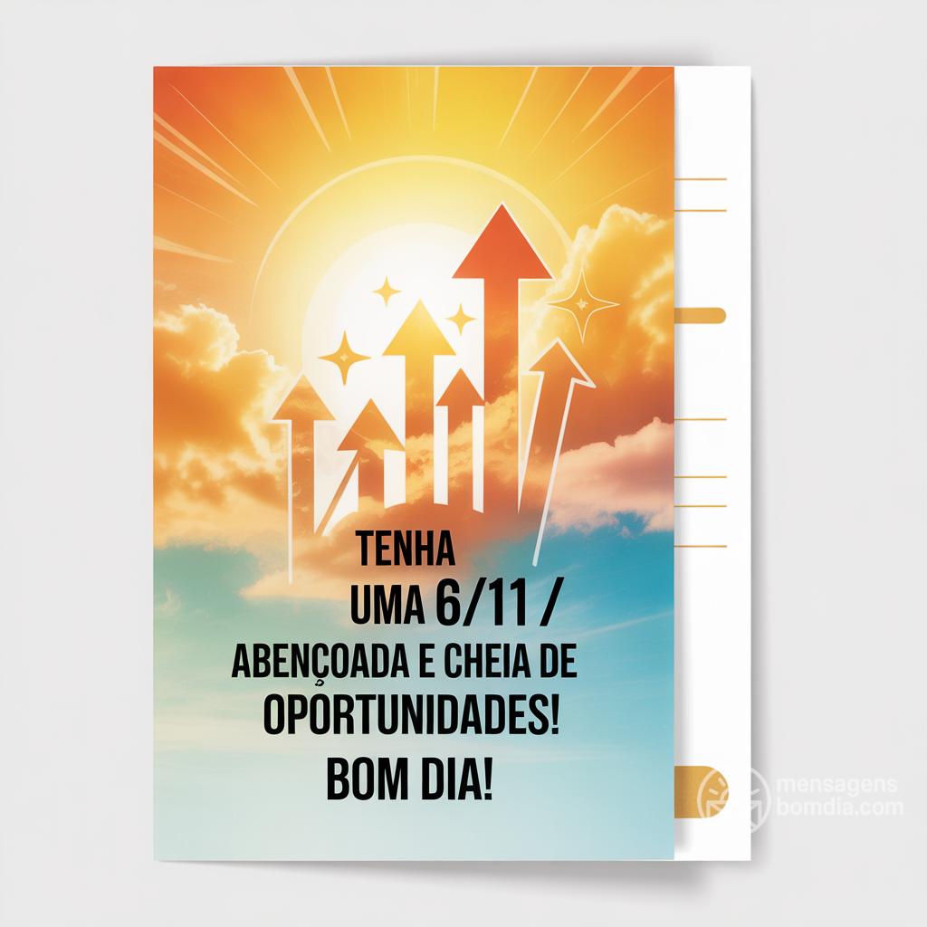 Tenha uma  6/11/ abençoada e cheia de oportunidades! Bom dia!