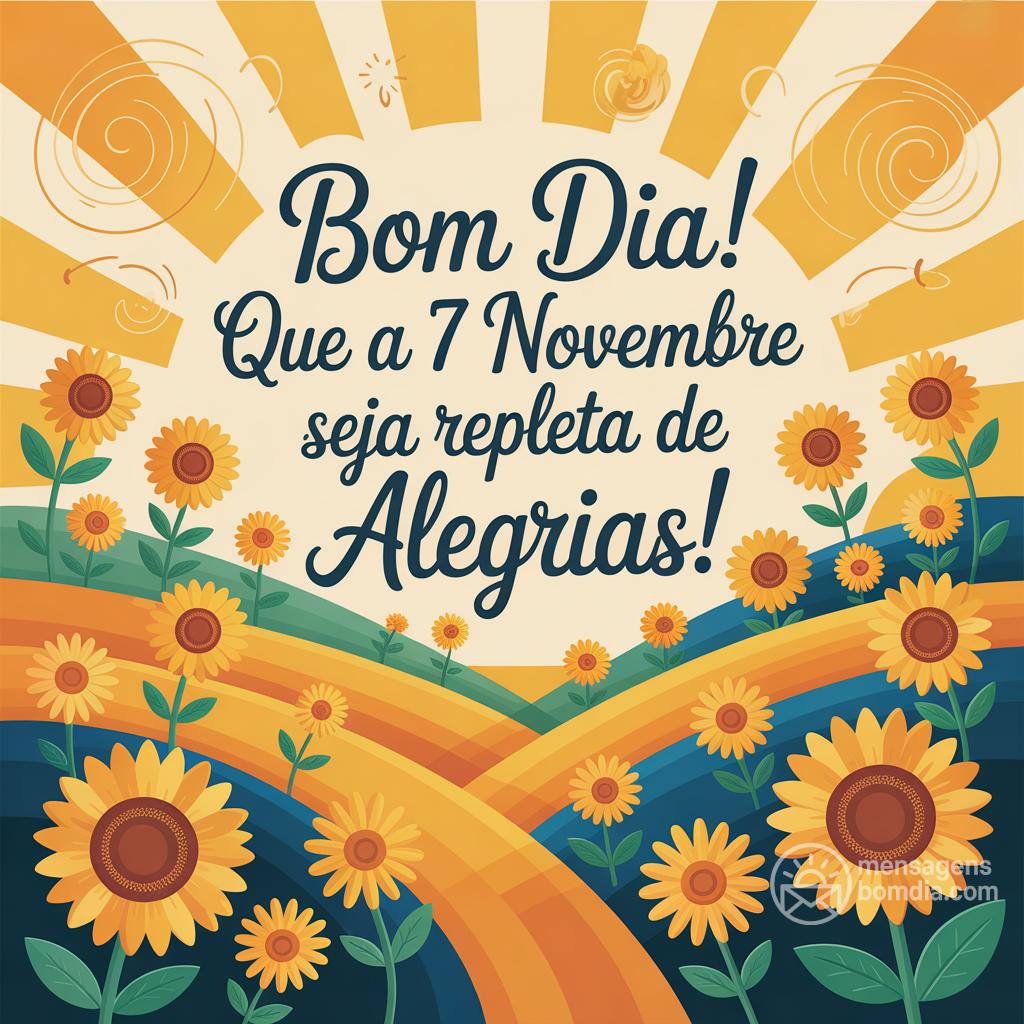 Bom dia! Que a  7 novembre  seja repleta de alegrias!