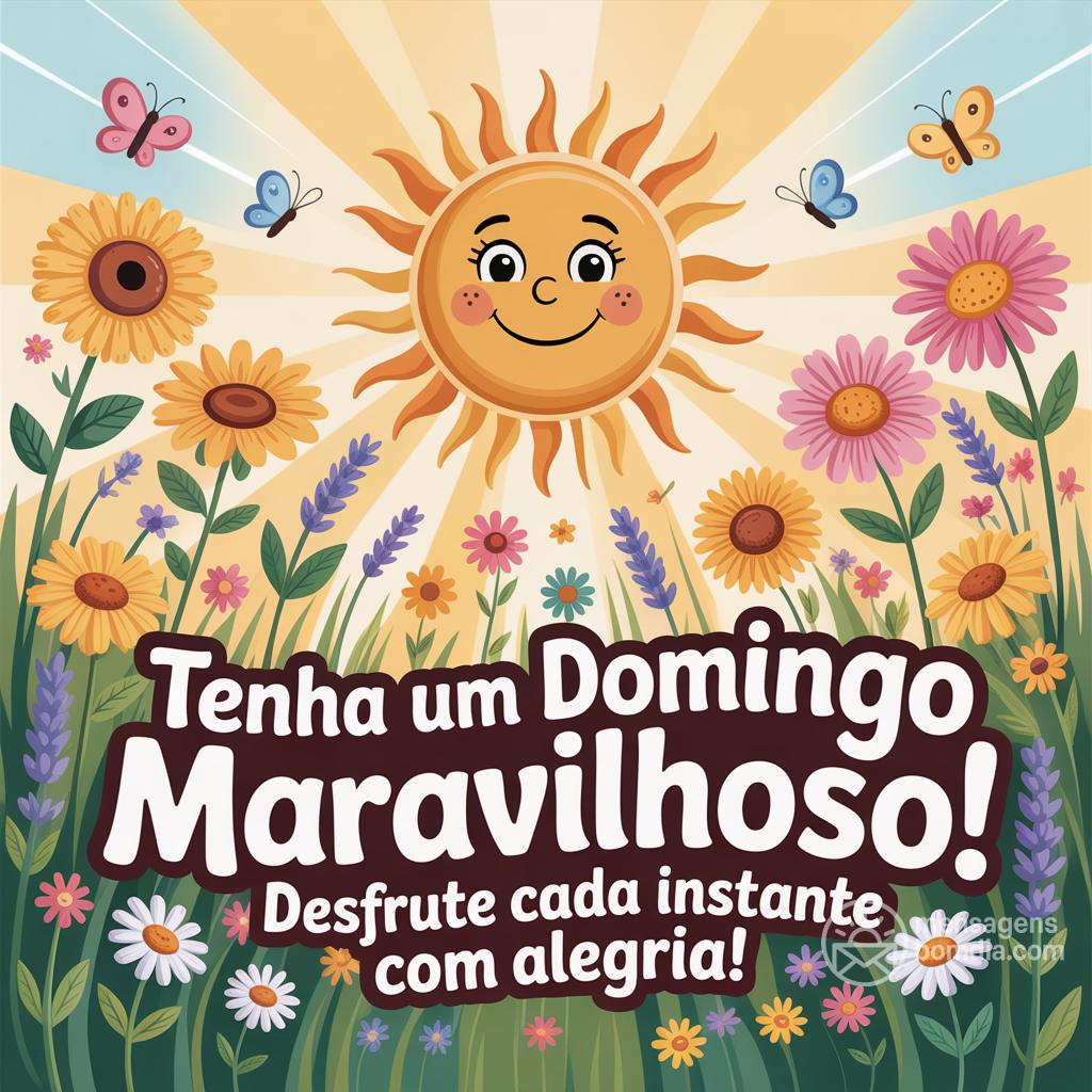 Tenha um domingo maravilhoso! Desfrute cada instante com alegria!