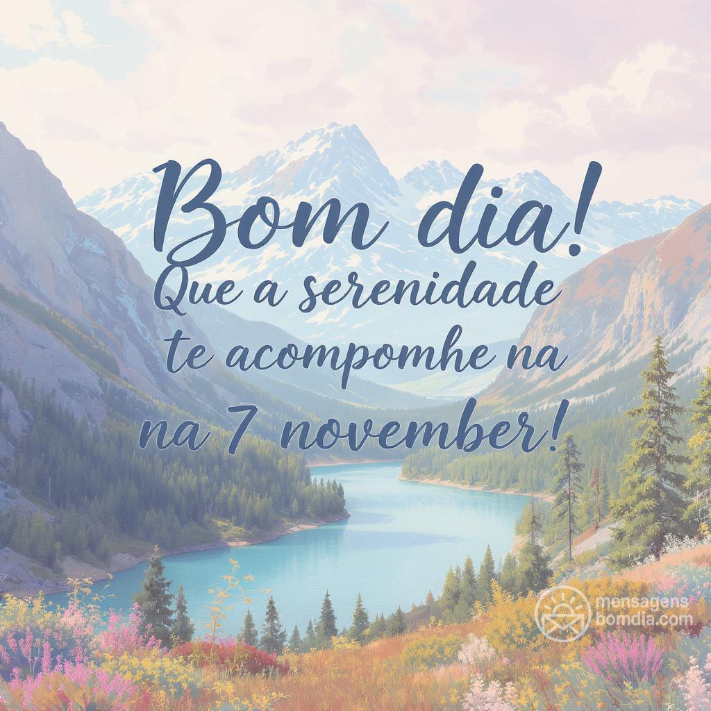 Bom dia! Que a serenidade te acompanhe na  7 novembre !
