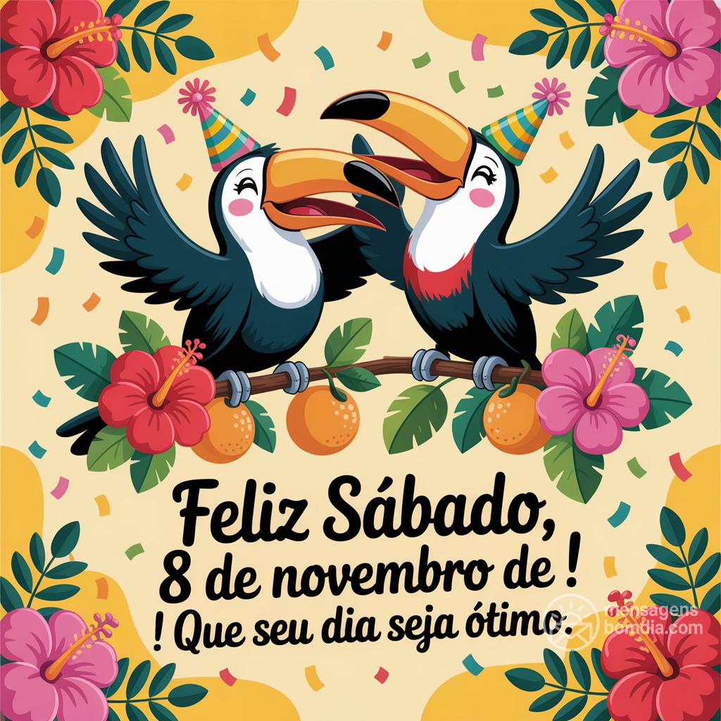 Feliz sábado, 8 de novembro de ! Que seu dia seja ótimo.