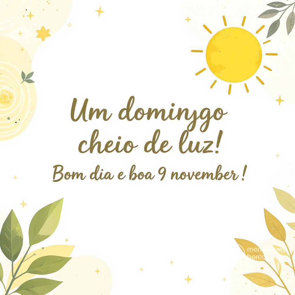 Um domingo cheio de luz! Bom dia e boa  9 novembre !