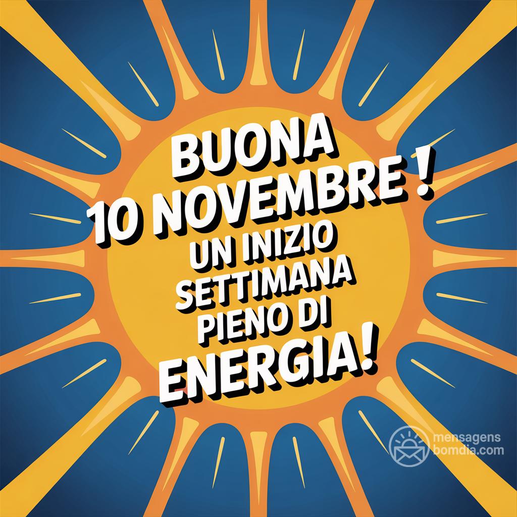 Buona  10 novembre ! Un inizio settimana pieno di energia!