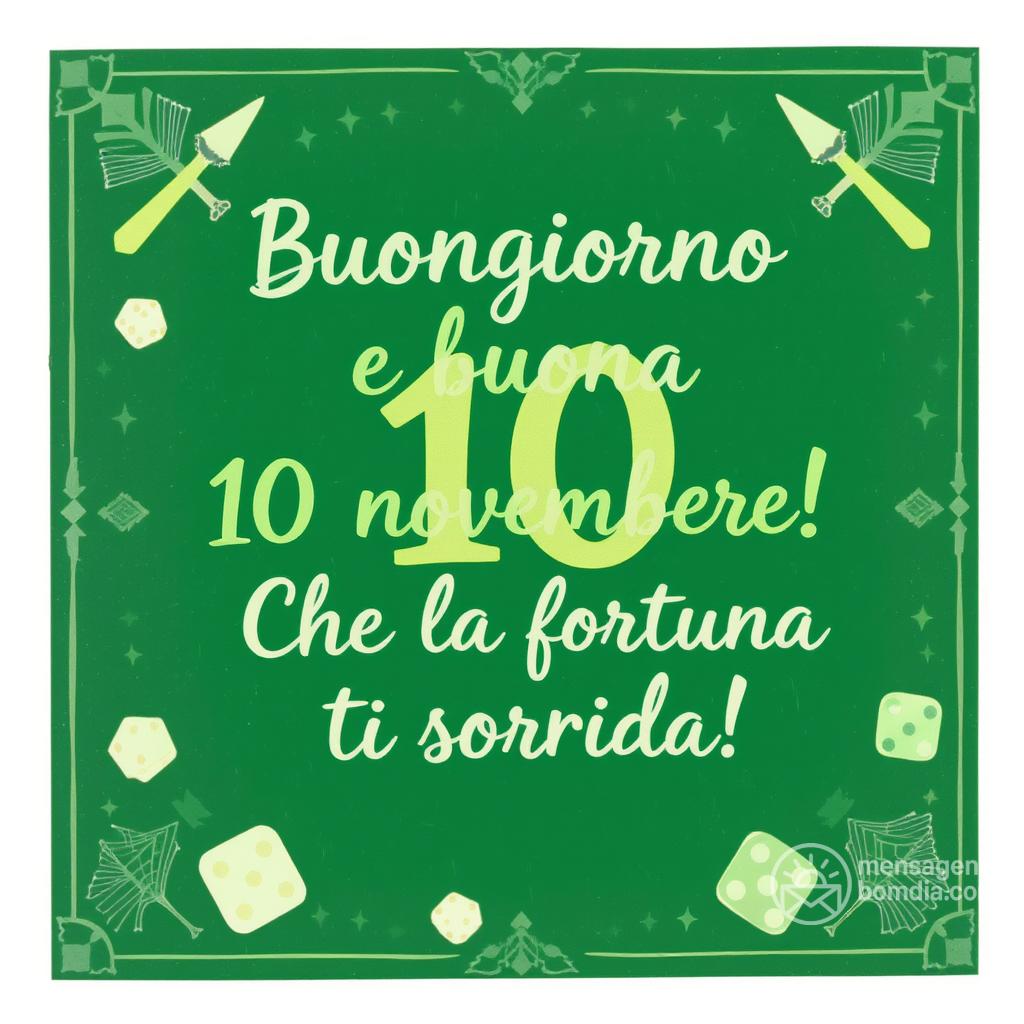 Buongiorno e buona  10 novembre! Che la fortuna ti sorrida!