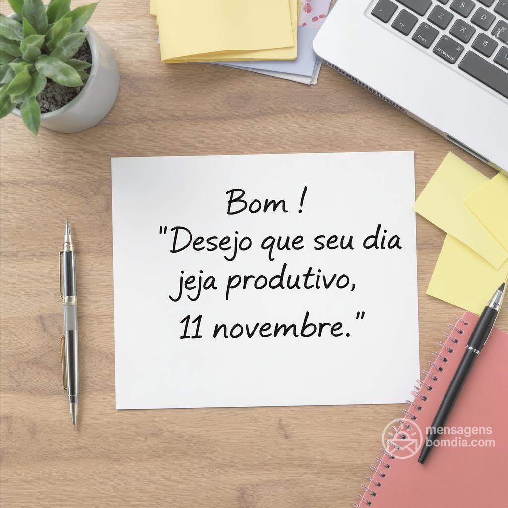 Bom ! Desejo que seu dia seja produtivo, 11 novembre .