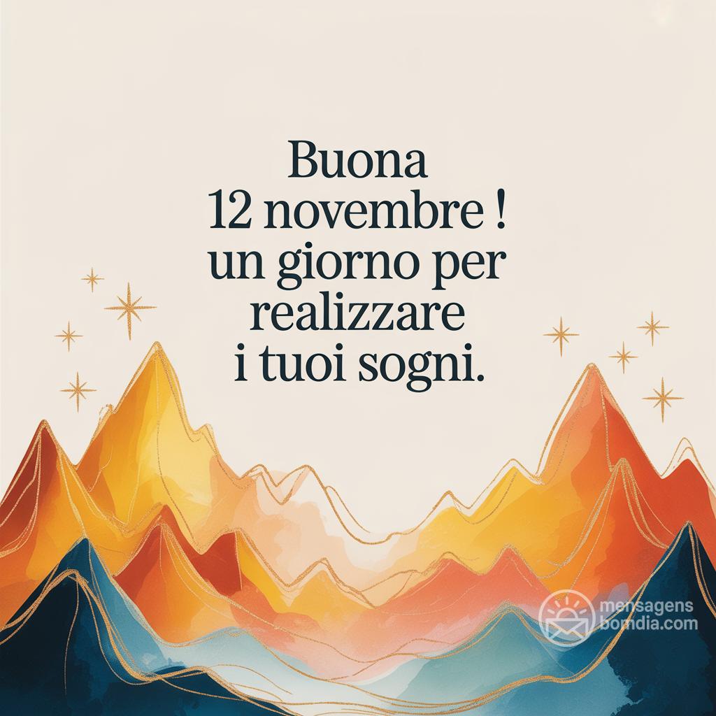 Buona  12 novembre ! Un giorno per realizzare i tuoi sogni.