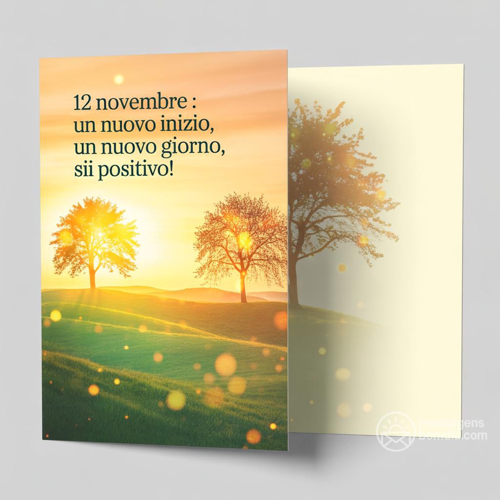 12 novembre : Un nuovo inizio, un nuovo giorno, sii positivo!