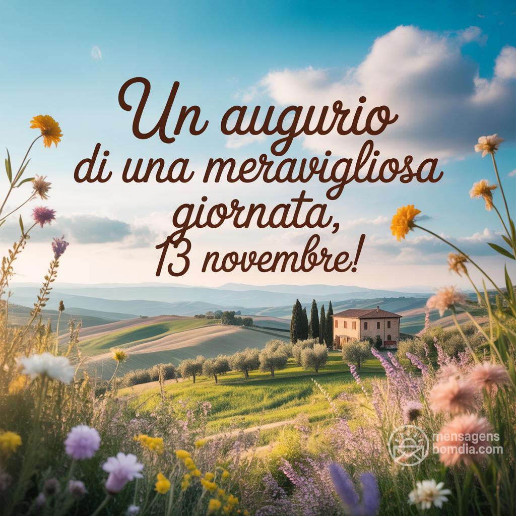 Un augurio di una meravigliosa giornata,  13 novembre !