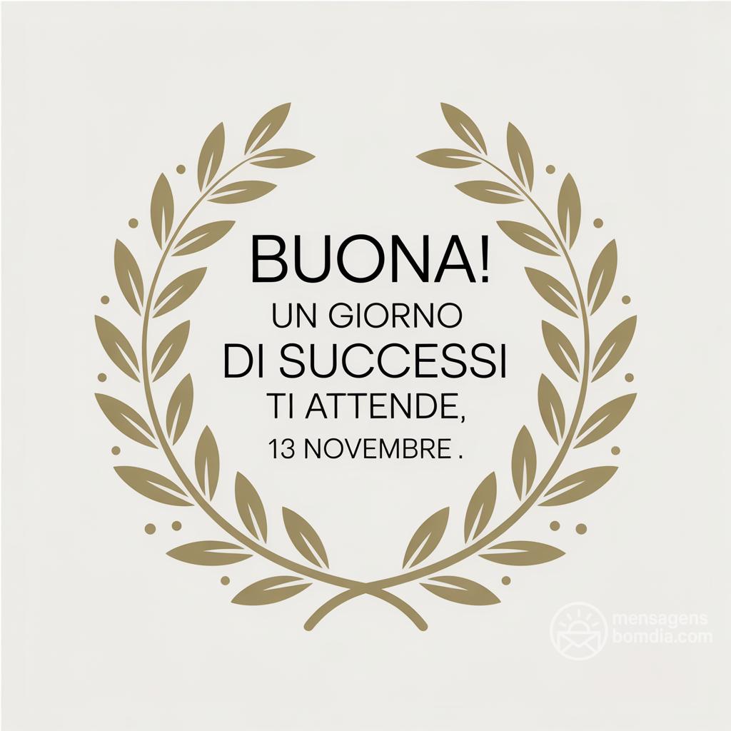 Buona ! Un giorno di successi ti attende, 13 novembre .
