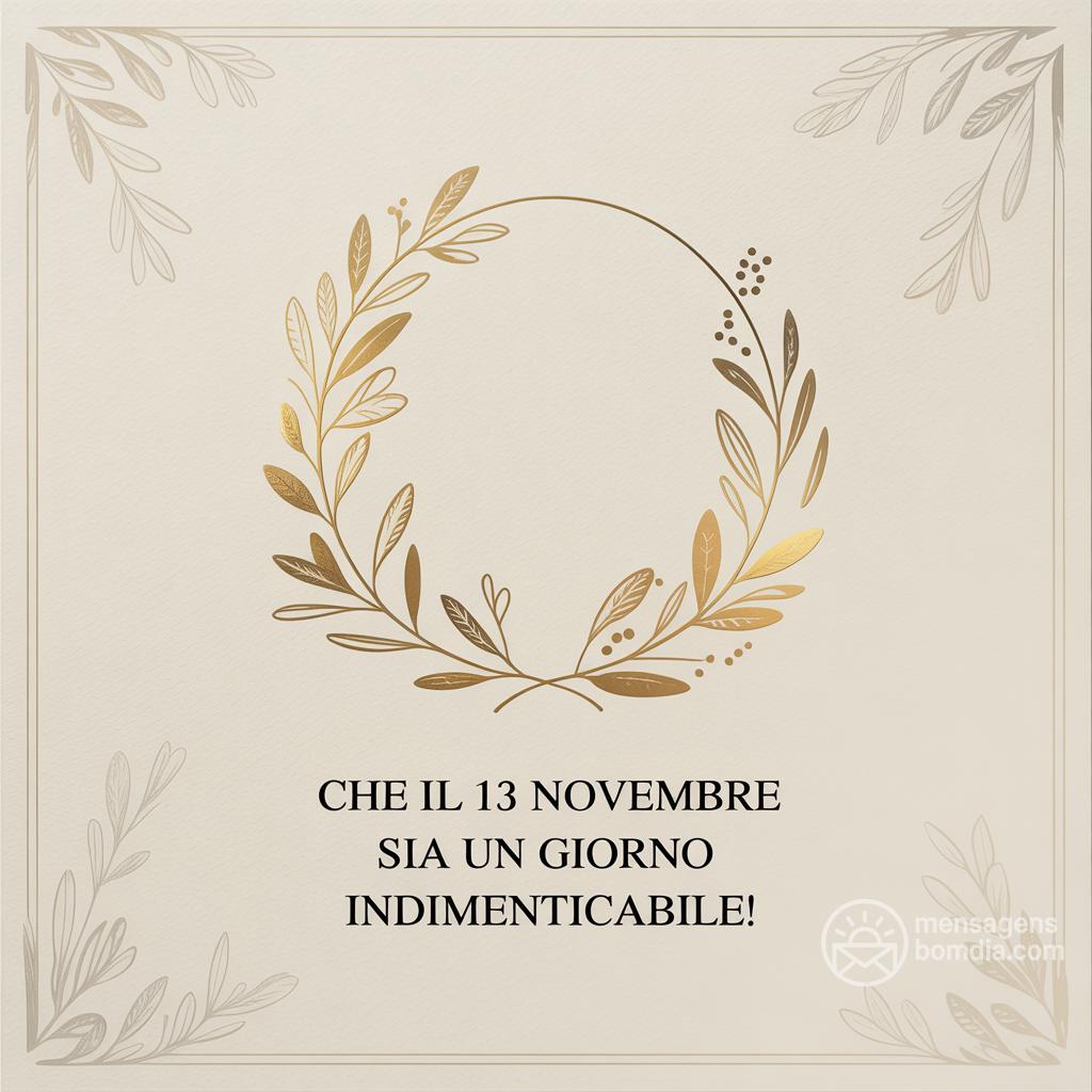 Che il 13 novembre  sia un giorno indimenticabile!