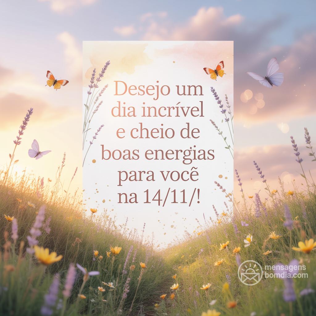 Desejo um dia incrível e cheio de boas energias para você na  14/11/!