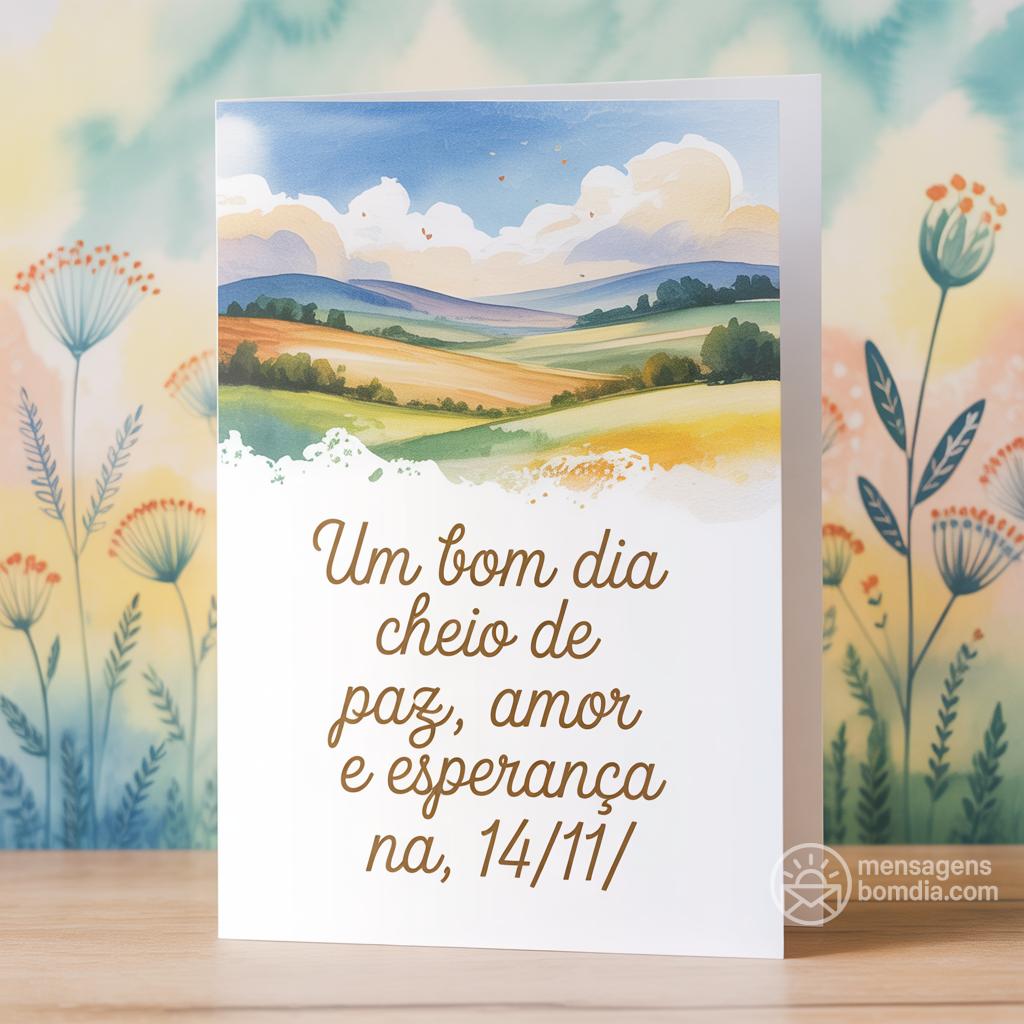 Um bom dia cheio de paz, amor e esperança na , 14/11/!
