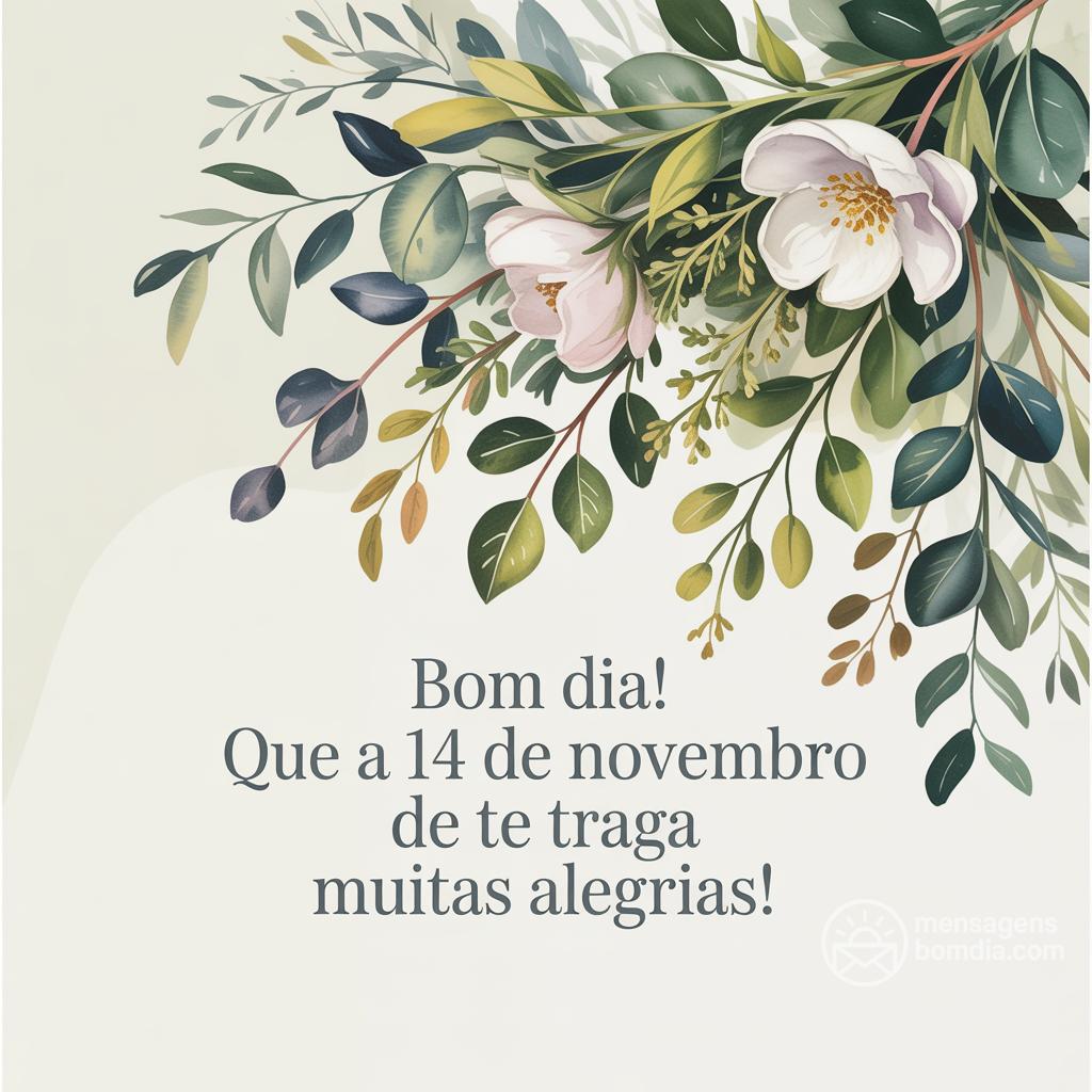 Bom dia! Que a  14 de novembro de  te traga muitas alegrias!