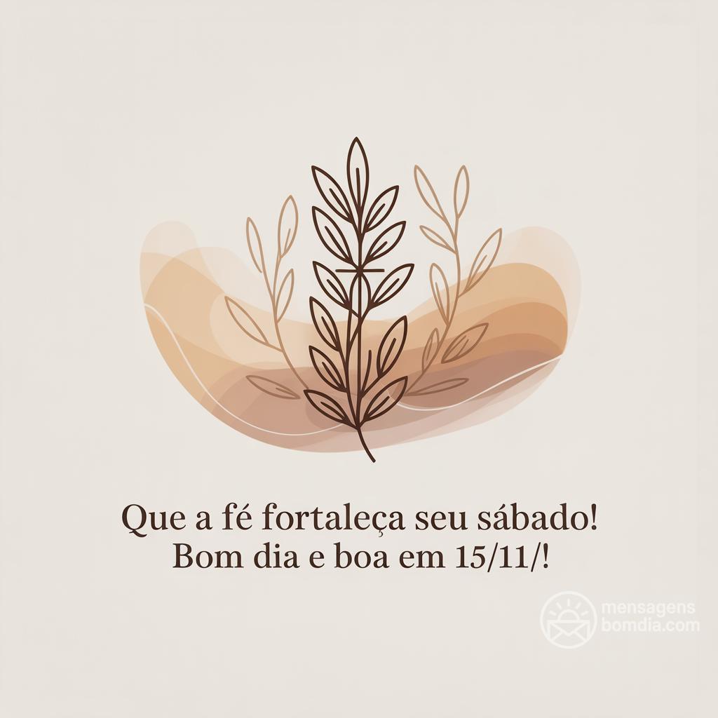 Que a fé fortaleça seu sábado! Bom dia e boa  em 15/11/!