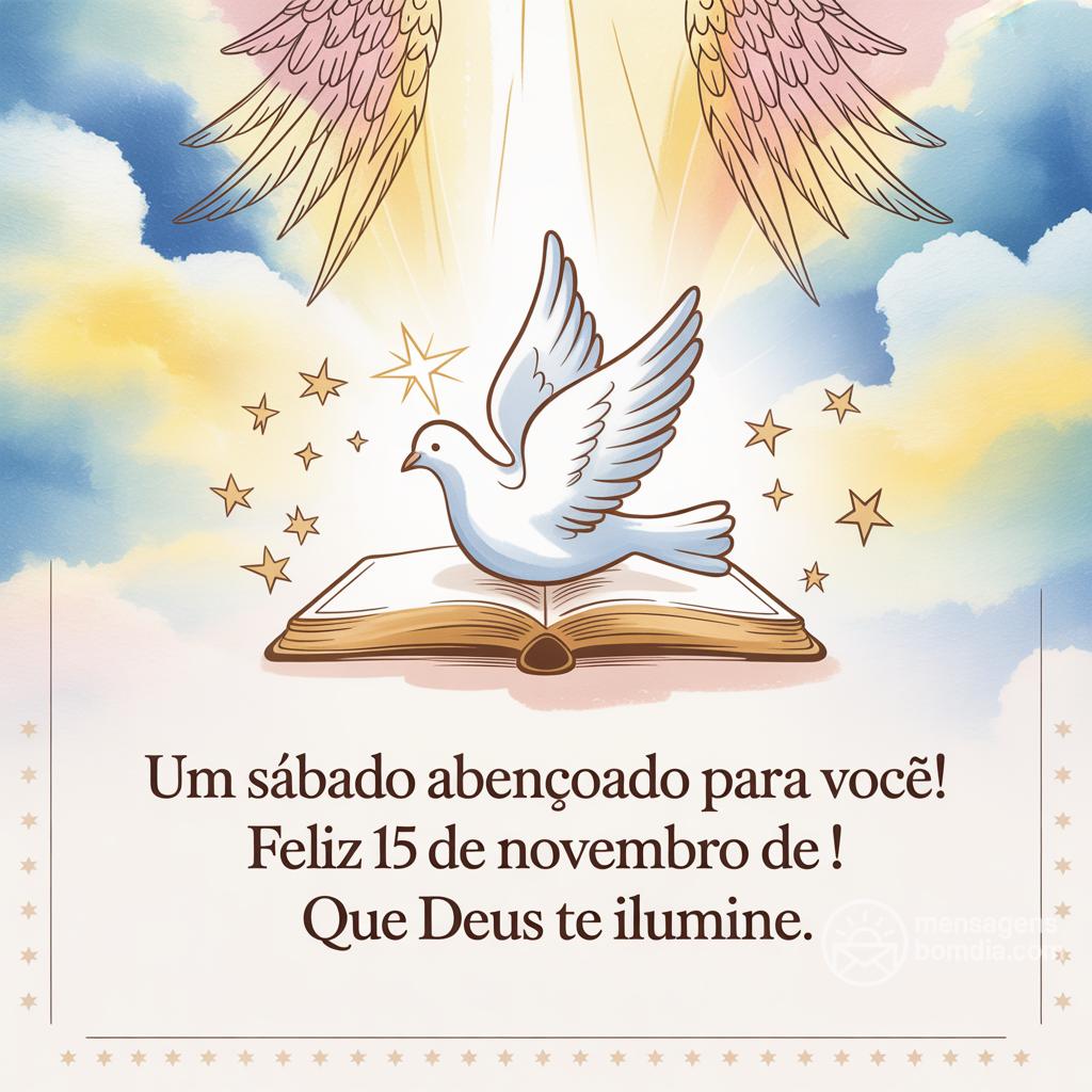 Um sábado abençoado para você! Feliz 15 de novembro de ! Que Deus te ilumine.