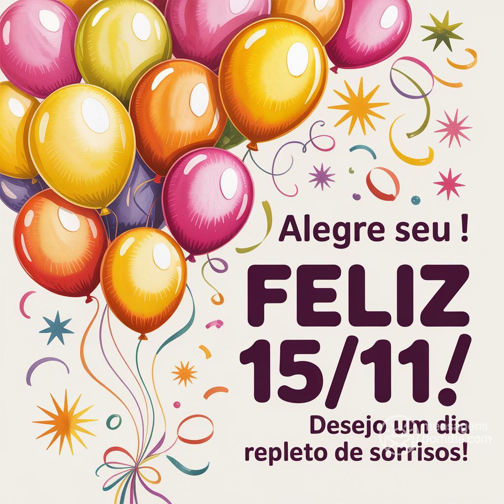Alegre seu ! Feliz 15/11/! Desejo um dia repleto de sorrisos!
