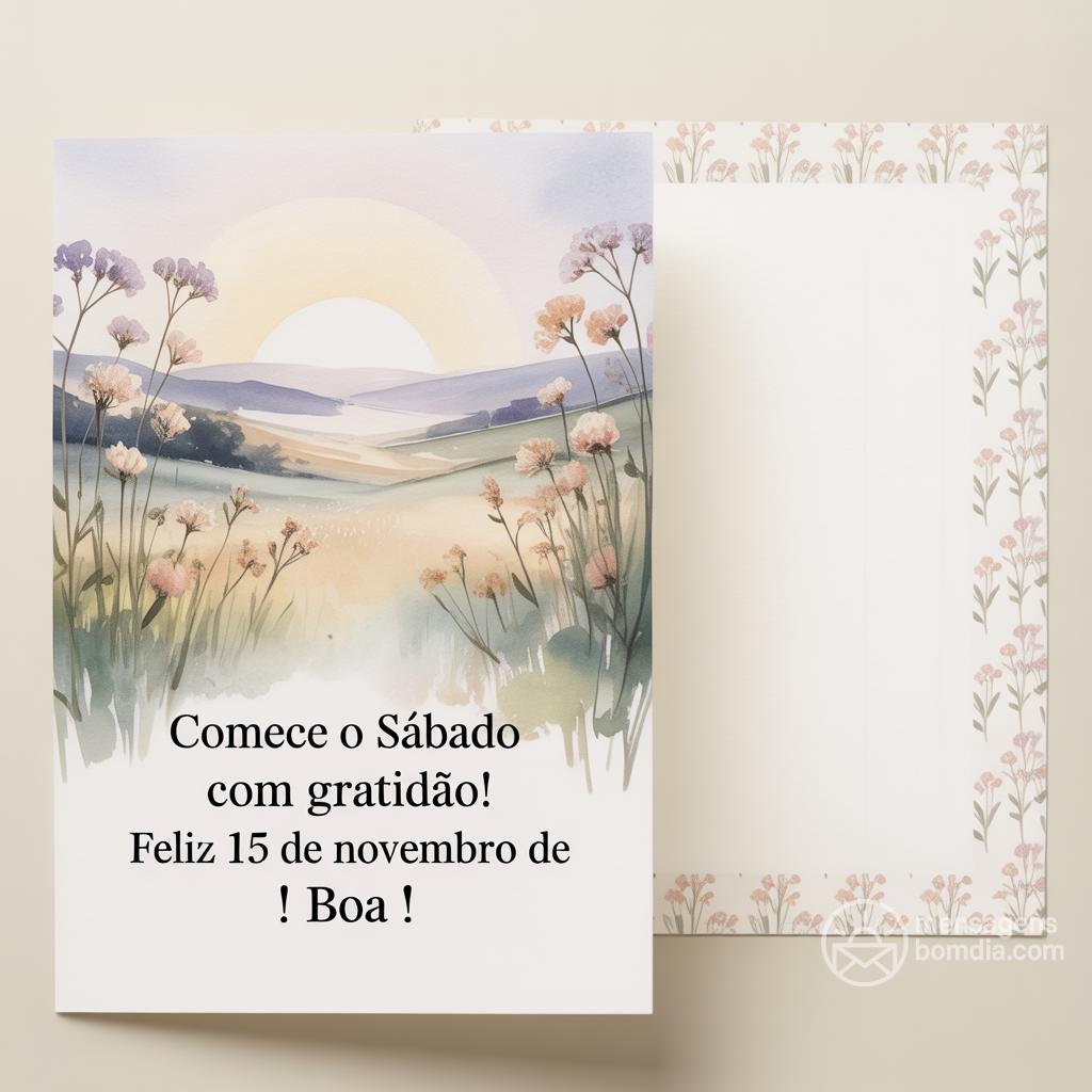Comece o sábado com gratidão! Feliz 15 de novembro de ! Boa !