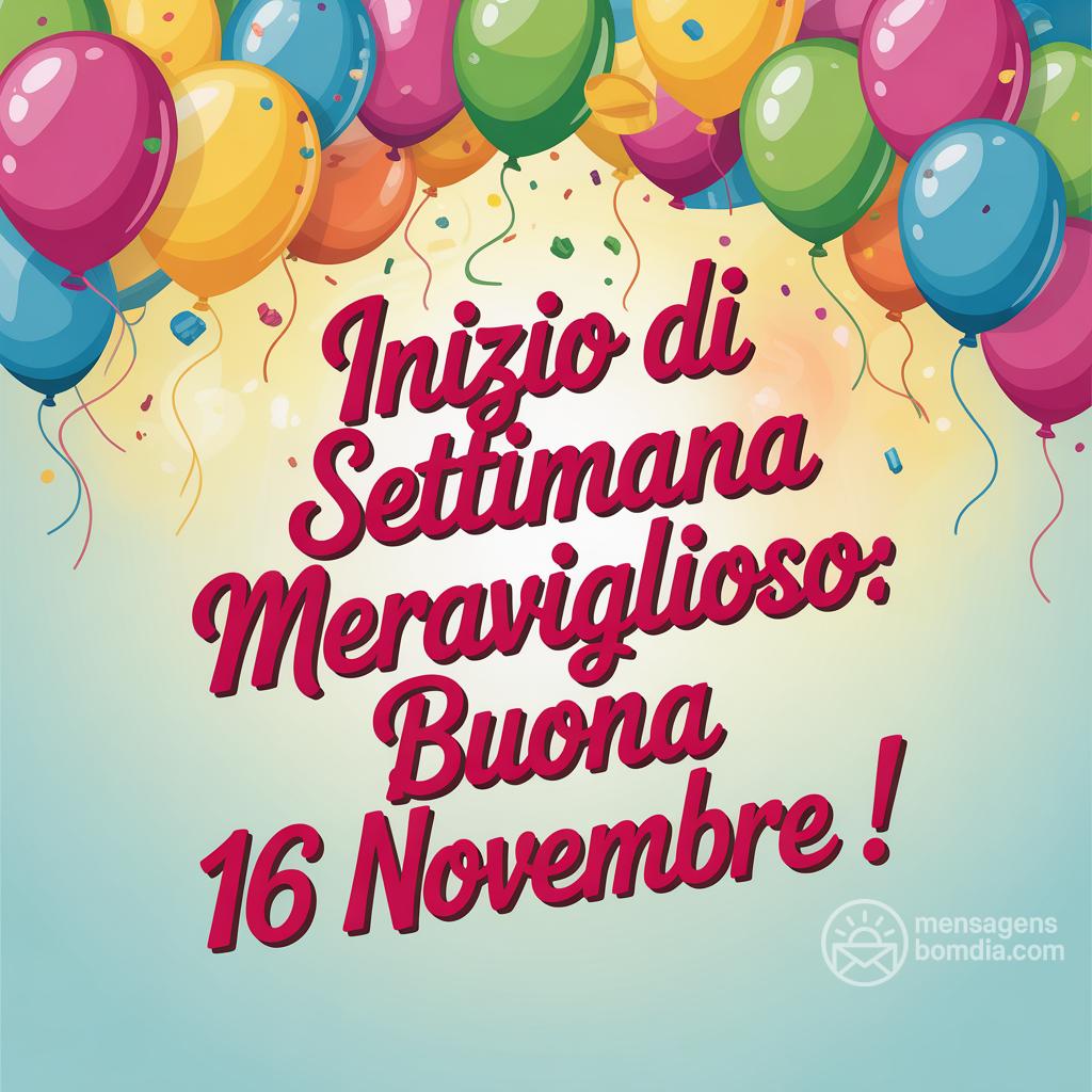 Inizio di settimana meraviglioso: buona  16 novembre !