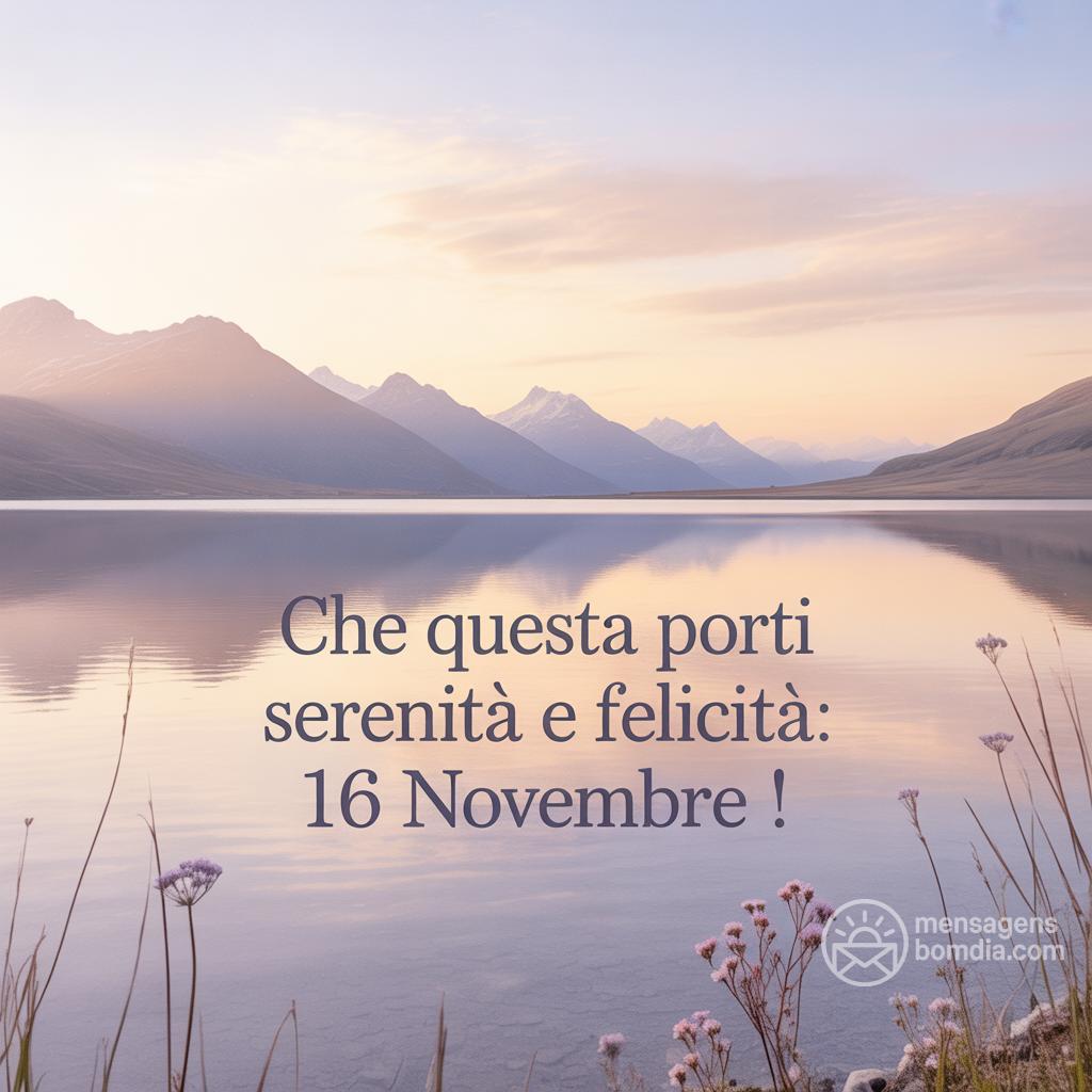Che questa  porti serenità e felicità: 16 novembre !