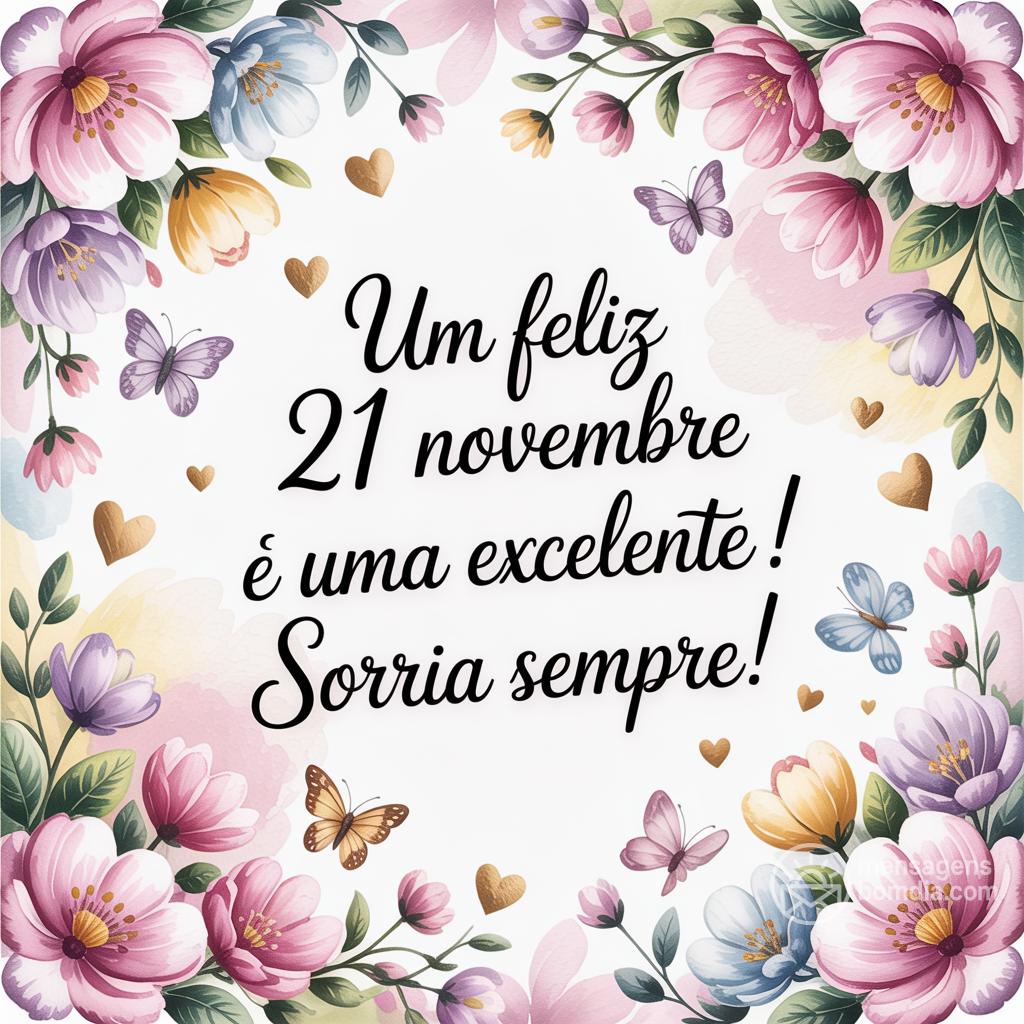 Um feliz 21 novembre e uma excelente ! Sorria sempre!