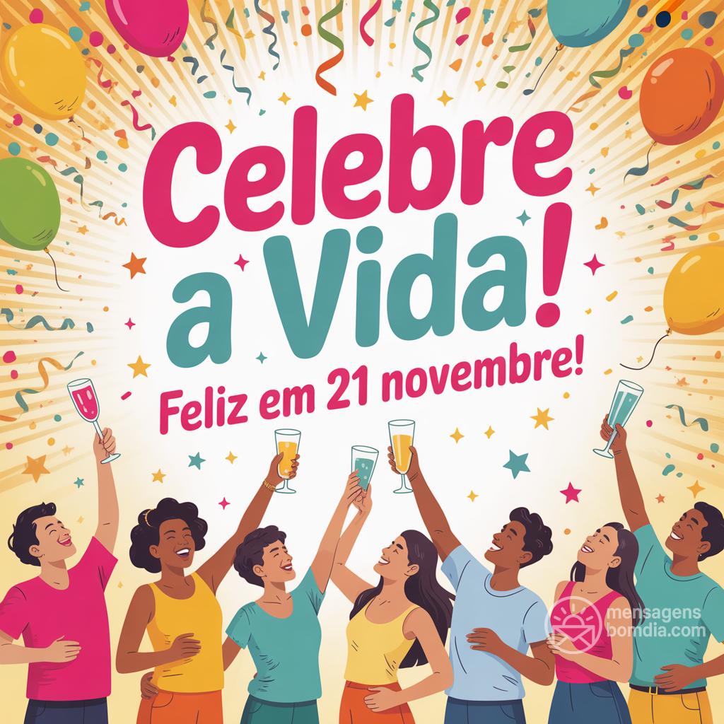 Celebre a vida! Feliz  em 21 novembre!