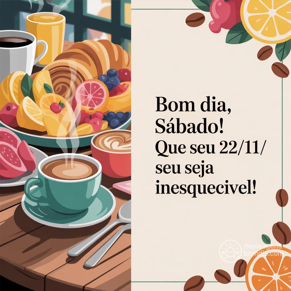Bom dia, Sábado! Que seu 22/11/ seja inesquecível!