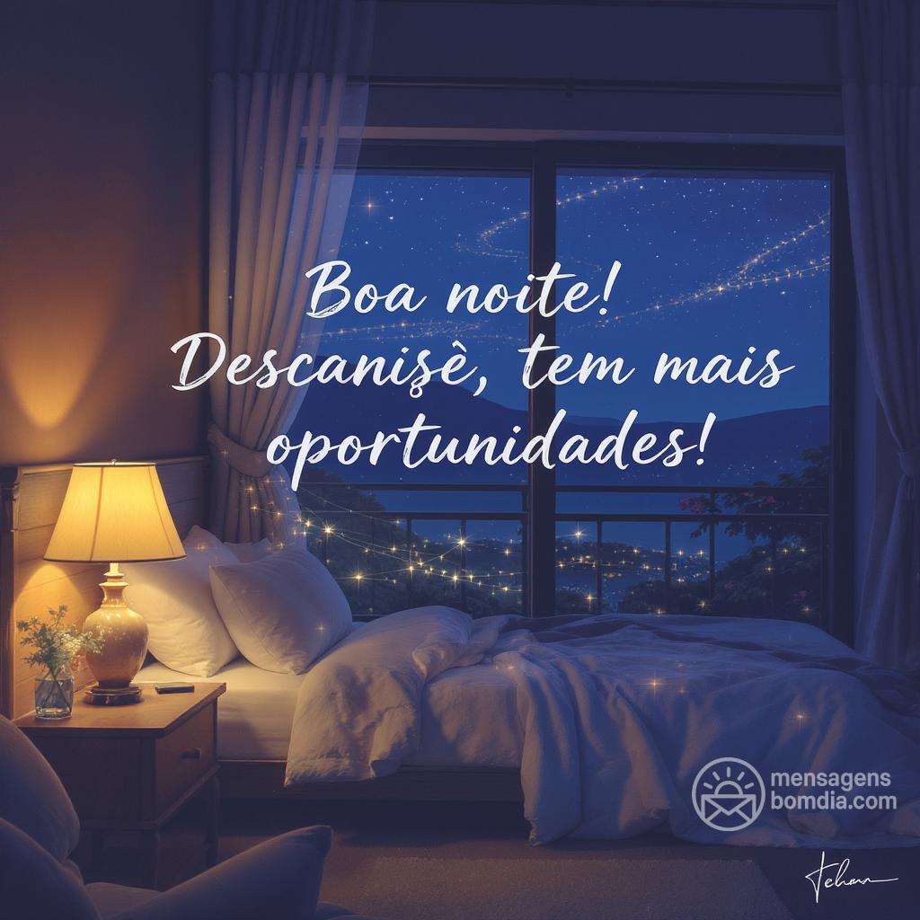 Boa noite! Descanse, amanhã tem mais oportunidades!