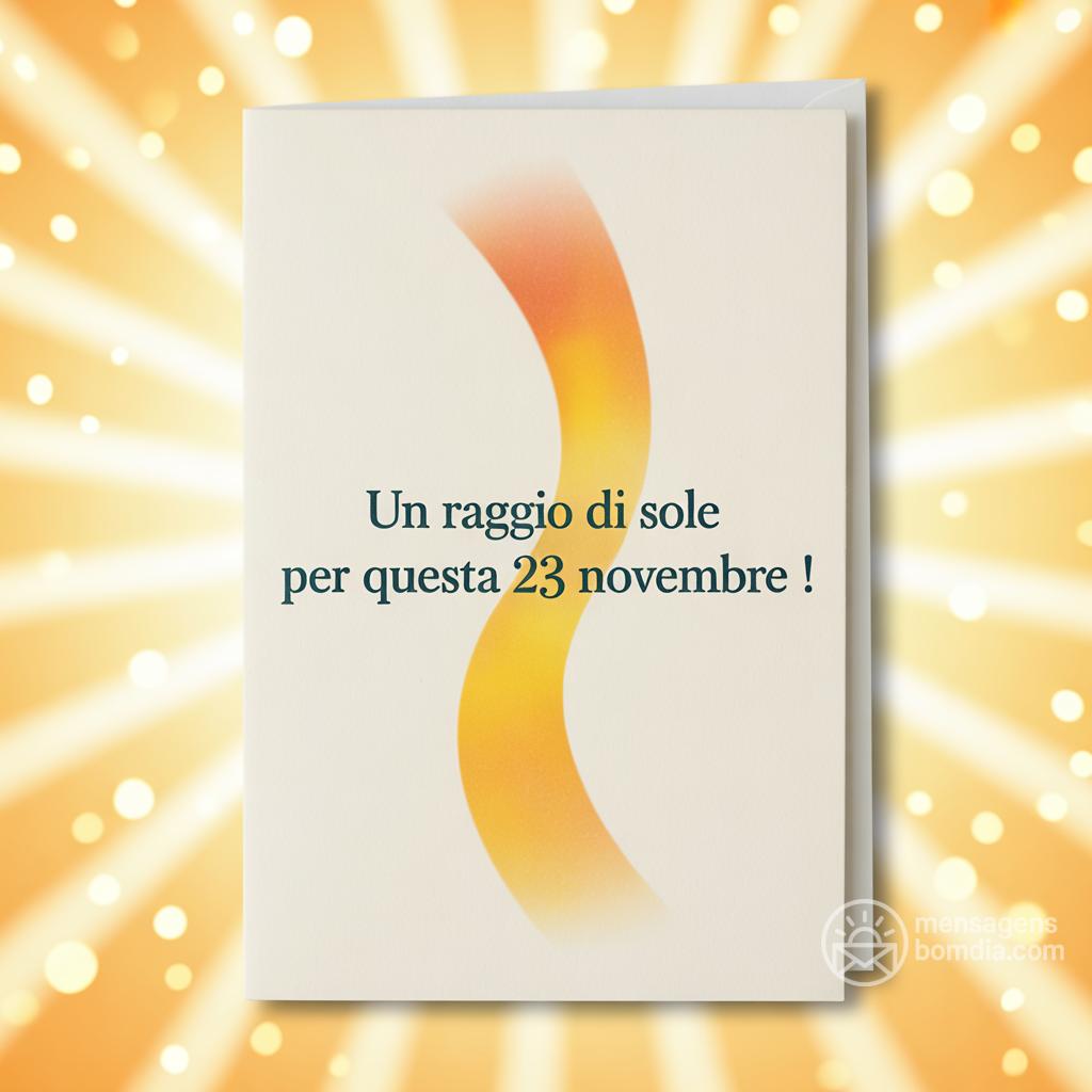 Un raggio di sole per questa  23 novembre !