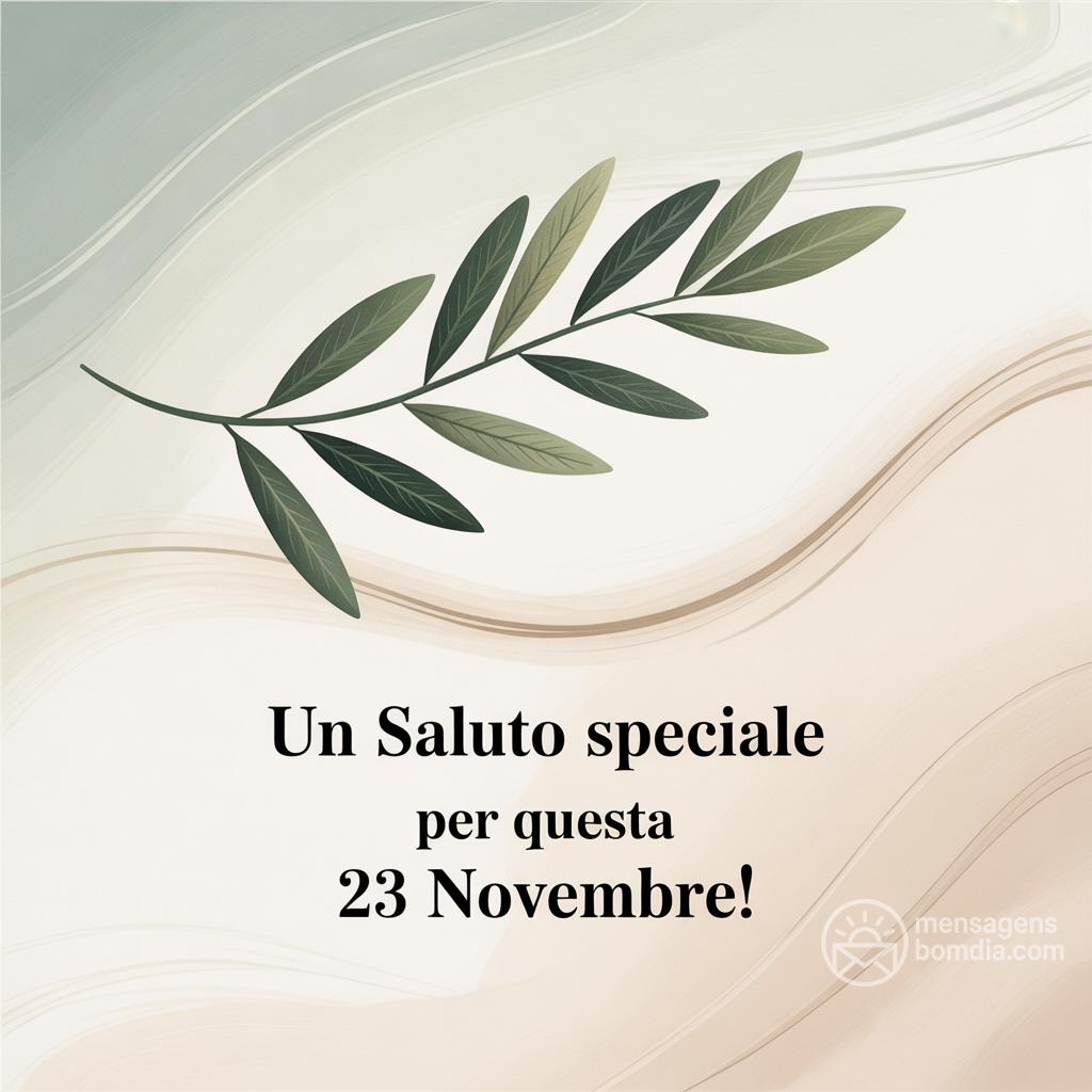 Un saluto speciale per questa  23 novembre !