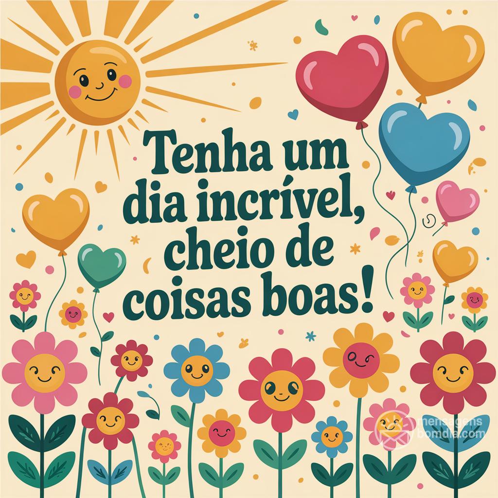 Tenha um dia incrível, cheio de coisas boas!