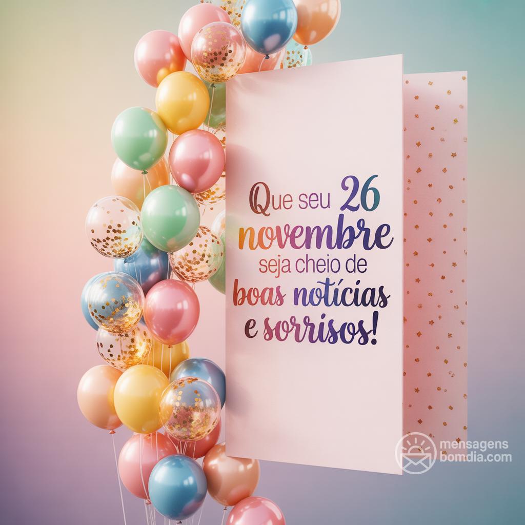 Que seu  26 novembre  seja cheio de boas notícias e sorrisos!