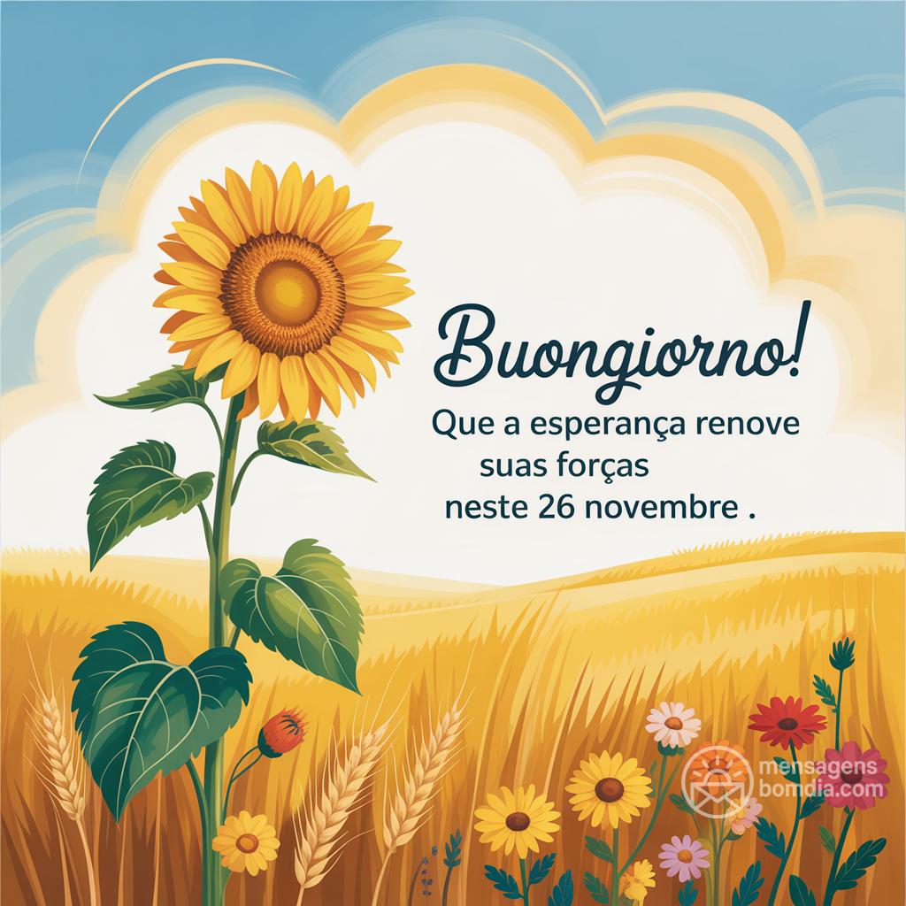 Buongiorno! Que a esperança renove suas forças neste 26 novembre .