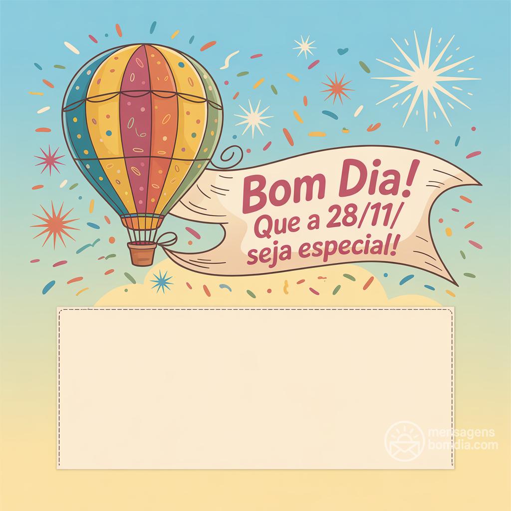 Bom dia! Que a  28/11/ seja especial!
