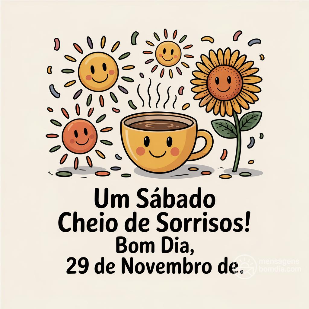 Um sábado cheio de sorrisos! Bom dia, 29 de novembro de .