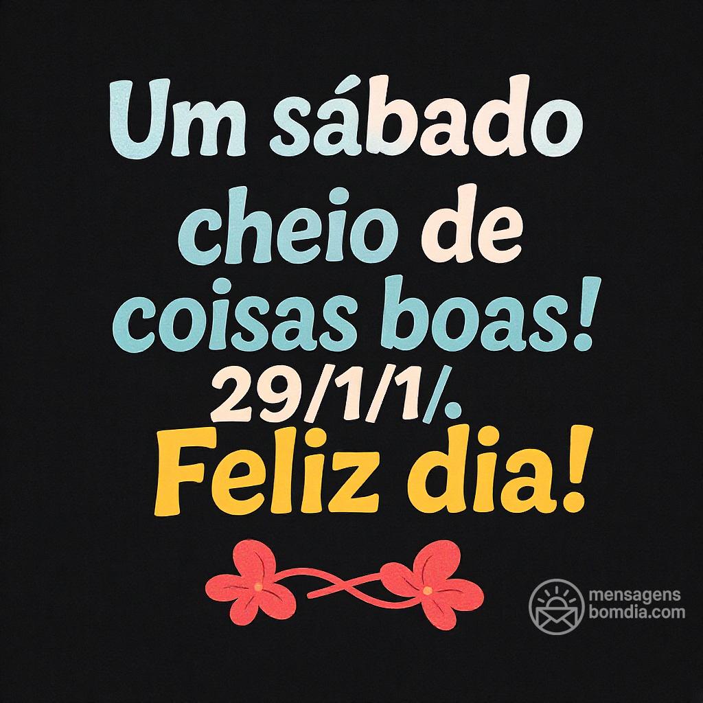 Um sábado cheio de coisas boas! 29/11/. Feliz dia!