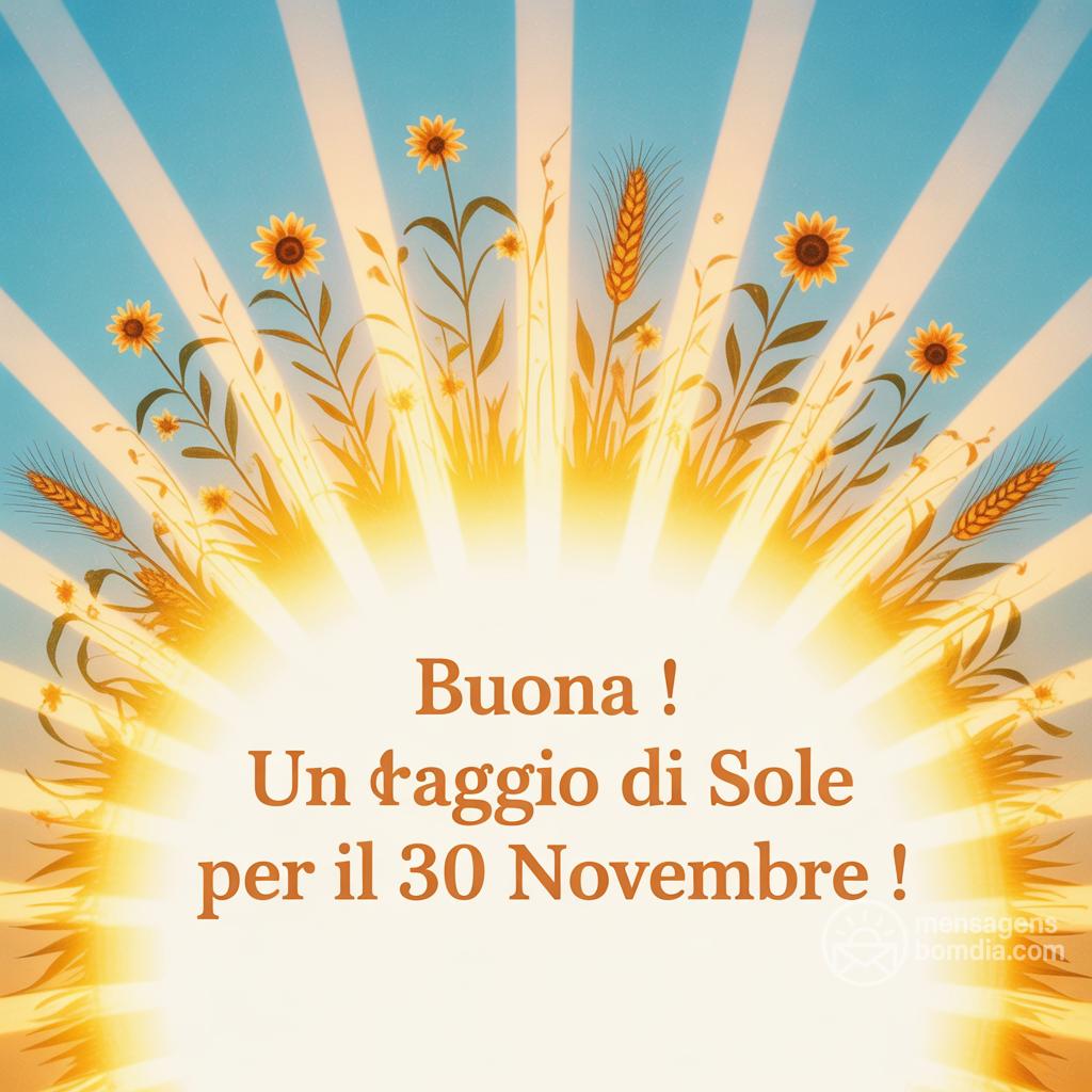 Buona ! Un raggio di sole per il 30 novembre !