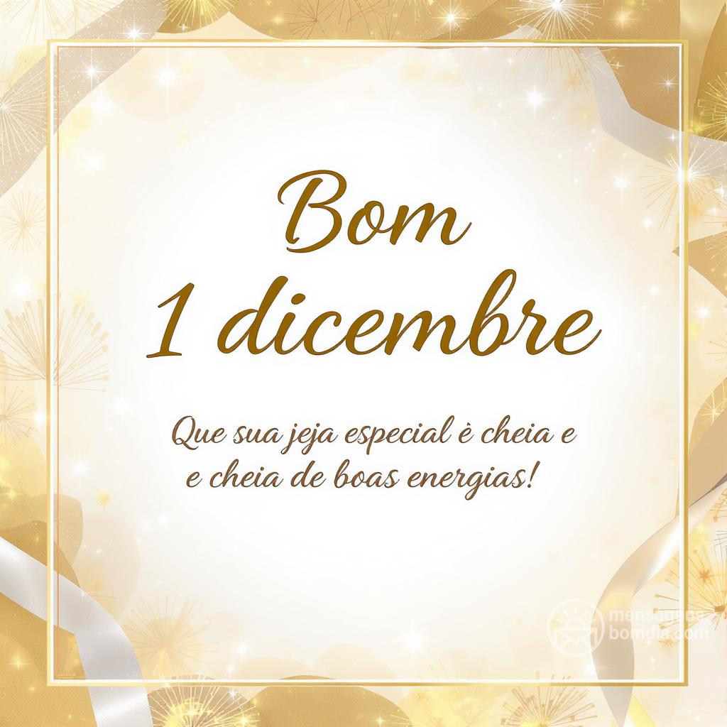 Bom 1 dicembre ! Que sua  seja especial e cheia de boas energias!