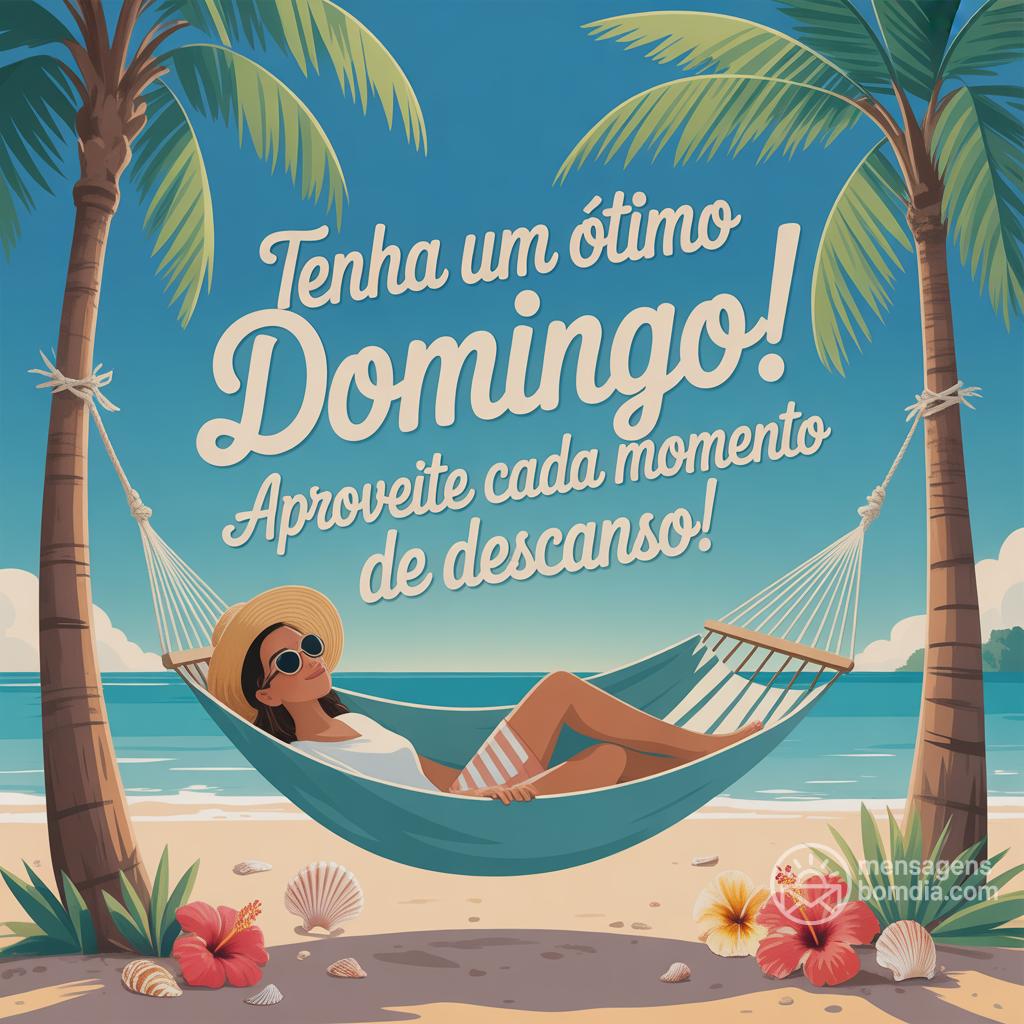 Tenha um ótimo domingo! Aproveite cada momento de descanso!